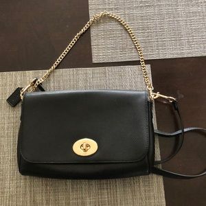 Black and gold clutch/crossbody bag